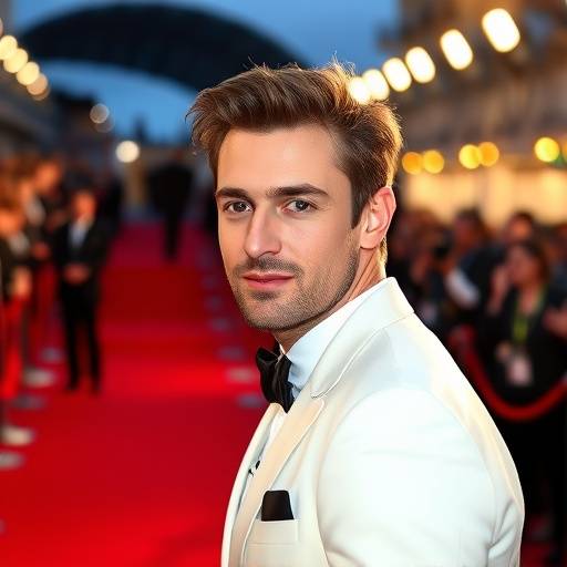 Antoine Leclerc posant sur le tapis rouge du Festival de Cannes.