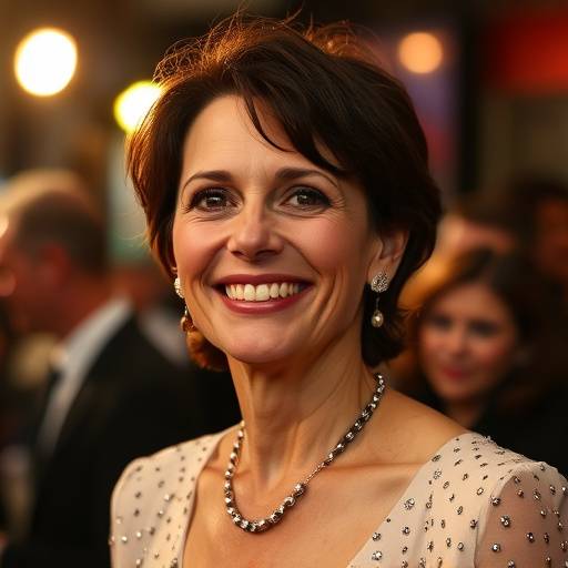 Juliette Moreau souriant aux photographes lors d'une avant-première à Paris.