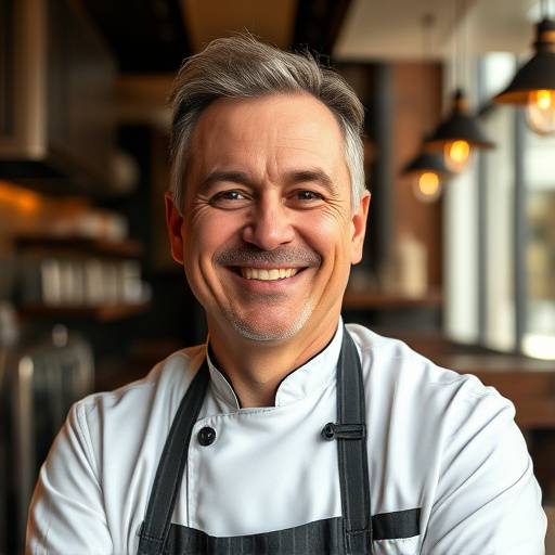 Portrait souriant de Pierre Richard, chef du restaurant Le Rendez-vous
